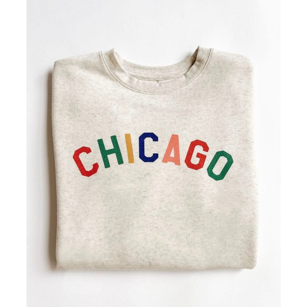 Alice & Wonder NWT Chicago Graphic Crewneck Sweatshirt in White - Picture 3 of 4